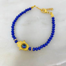 Load image into Gallery viewer, Crystal beads Hamsa bracelet