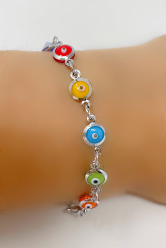 Rainbow protection eye chain bracelet