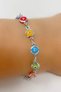 Rainbow protection eye chain bracelet