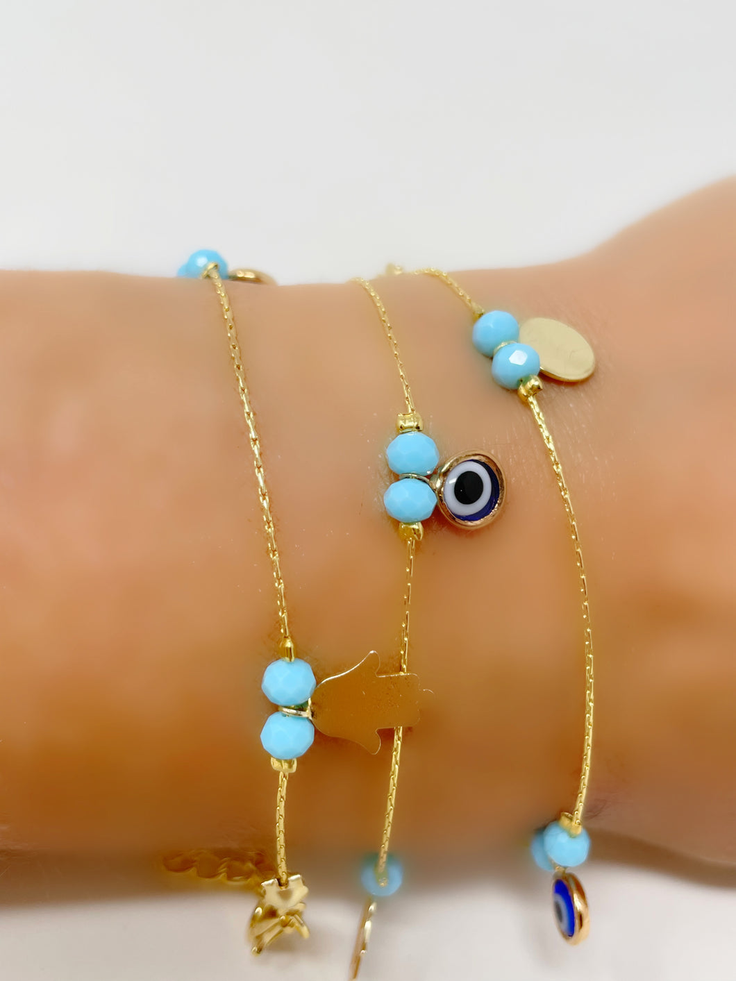 Turquoise beaded chain bracelet