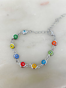 Rainbow protection eye chain bracelet