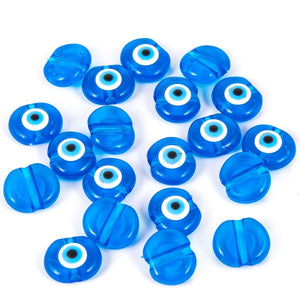 Turquoise glass beads evil eye.