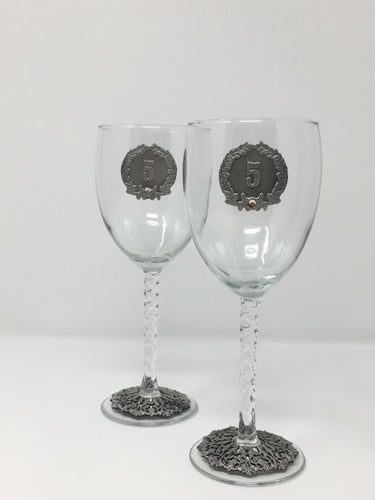 CVC A05  5th.Anniversary wine glasses.