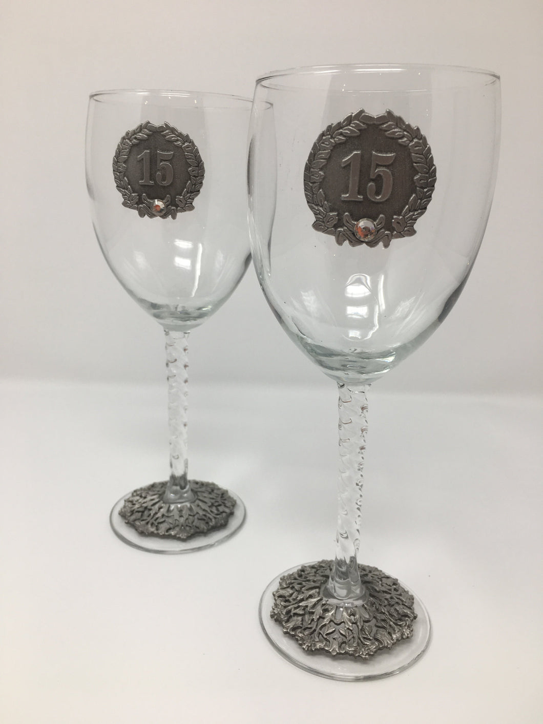 CVC A015  15th.Anniversary wine glasses.