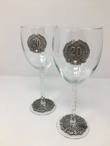 CVC A020  20th.Anniversary wine glasses.