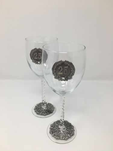 CVC A025  25th.Anniversary wine glasses.