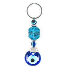 Load image into Gallery viewer, Turquoise evil eye keychain