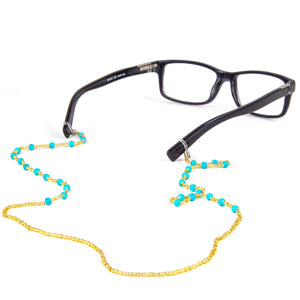 Turquoise beaded eyeglasses chain