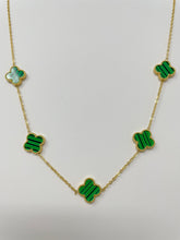 Load image into Gallery viewer, Five Clovers Gold Plated Necklace