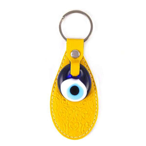 Leather evil eye keychain