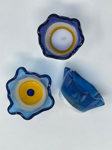 Evil eye fusion glass tealight holder(EECH)