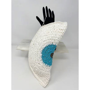 Evil eye Rafia clutch