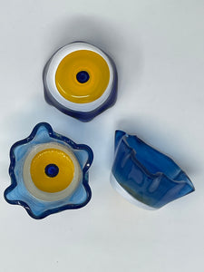 Evil eye fusion glass tealight holder(EECH)