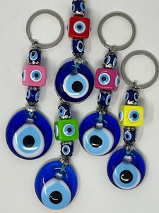 Evil eye dice keychain