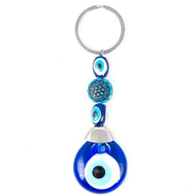 Load image into Gallery viewer, Turquoise evil eye keychain