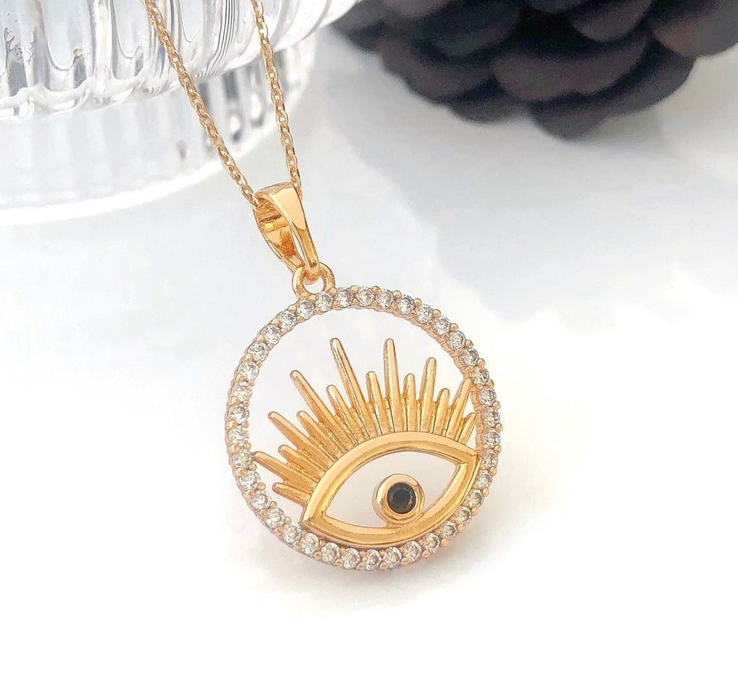 Evil Eye cubic zirconia Necklace (YOS)