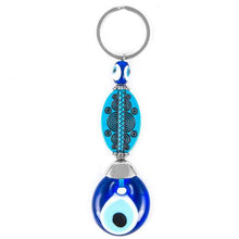 Load image into Gallery viewer, Turquoise evil eye keychain