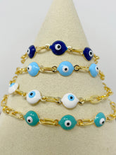 Load image into Gallery viewer, Evil Eye chain bracelet you