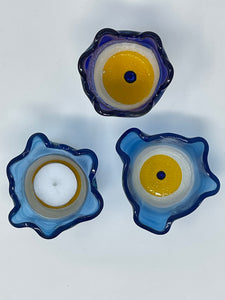 Evil eye fusion glass tealight holder(EECH)