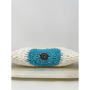 Evil eye Rafia clutch