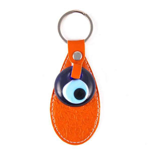 Leather evil eye keychain